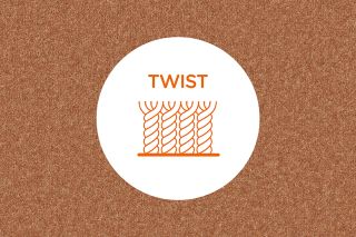 Cross section of twist pile carpet yarns